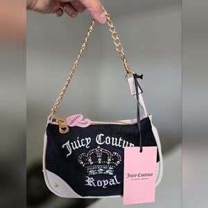 Juicy Couture Juicy Kingdom Mini Wristlet Black Liquorice White Mini Bag